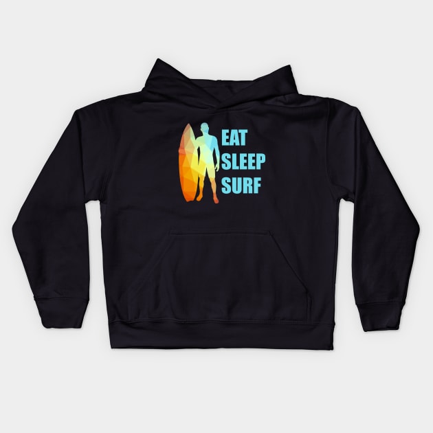 Eat Sleep Surf Kids Hoodie by EvilDD